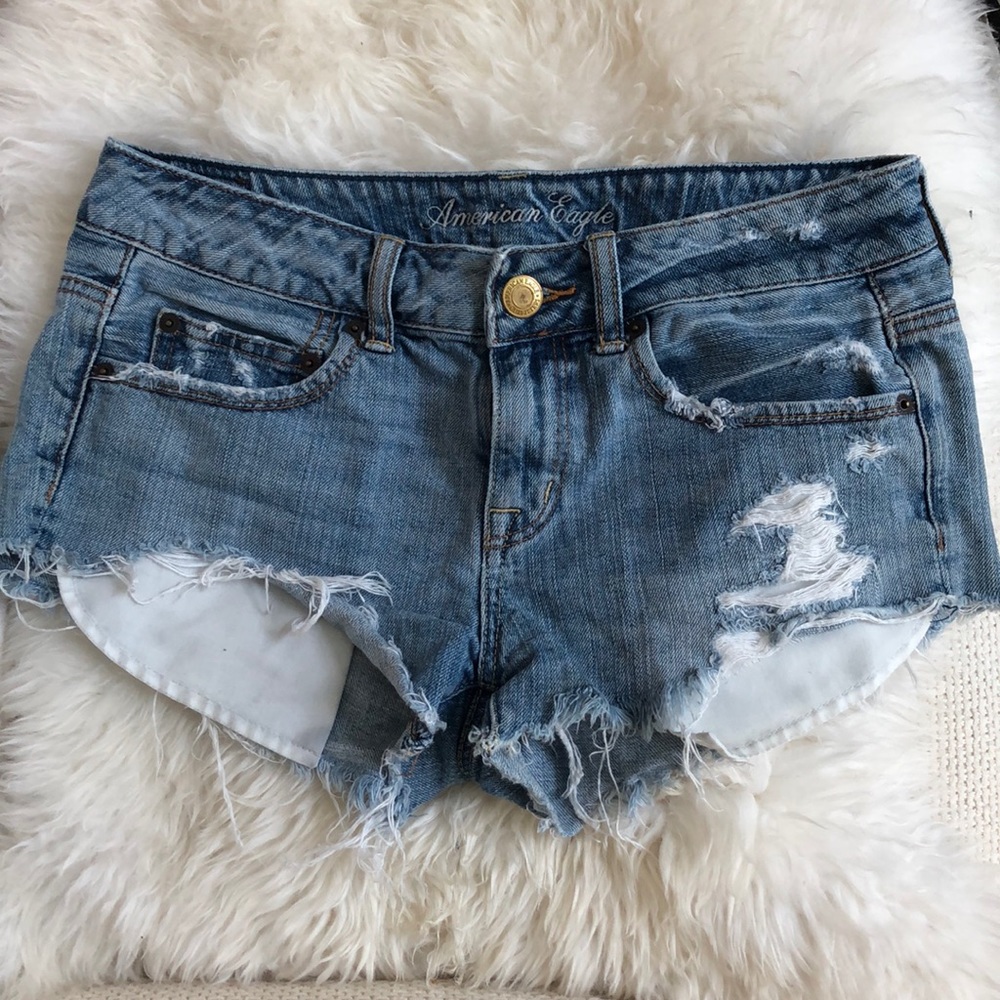 Mid rise jean shorts